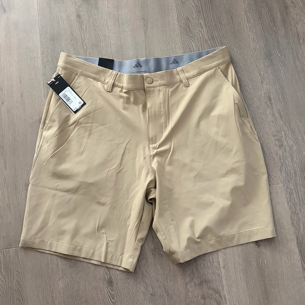 adidas Men's Beige Flat Front Shorts